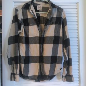 cream & black flannel